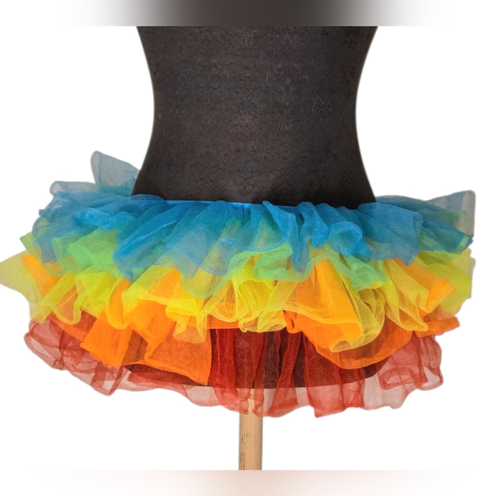 Underwraps Women's Rainbow Tutu  Skirt Halloween Party Costume Tulle One Size